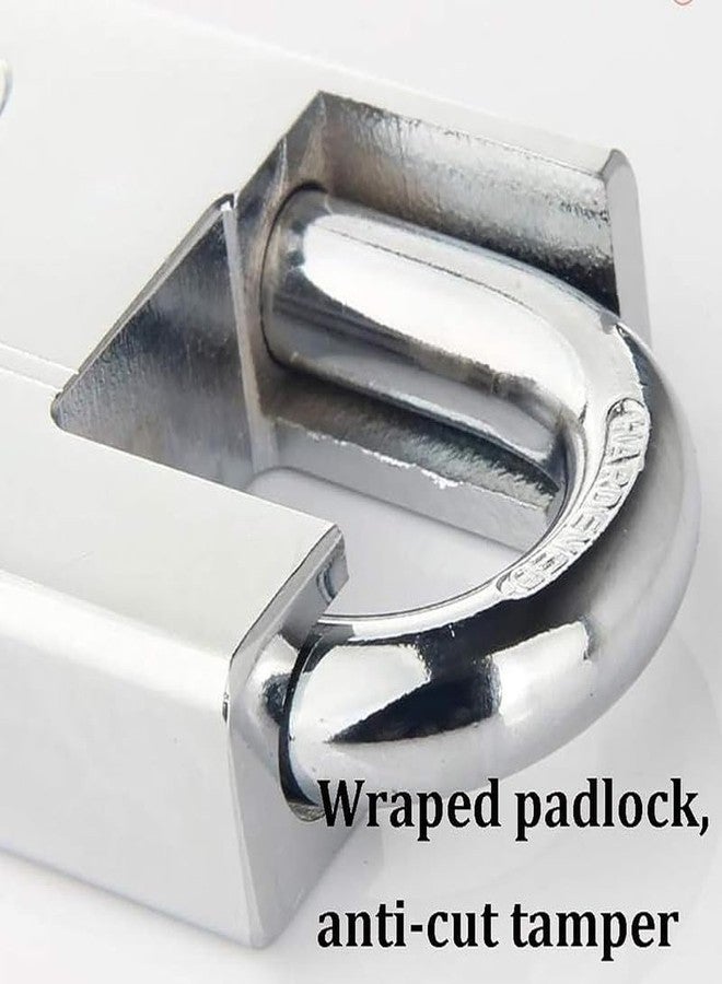 SAMEILI Premium Stainless Steel Heavy Duty Key Lock with 3 Keys, Sturdy & Waterproof Multipurpose Lock for Luggage, Gate, Door Security, Shutter, Cycle & Locker (Silver) - Image 2